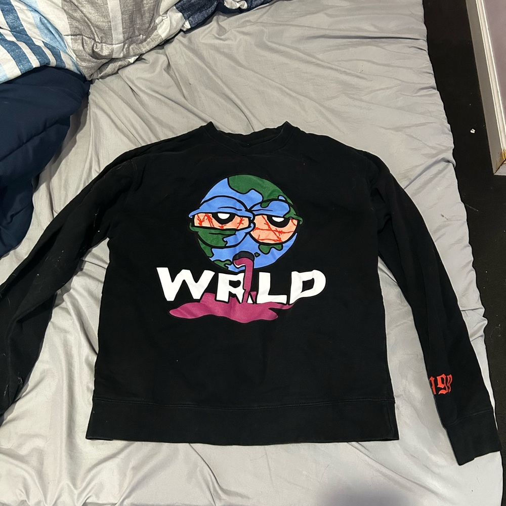 Black Graphic Sweatshirt with Colorful Design